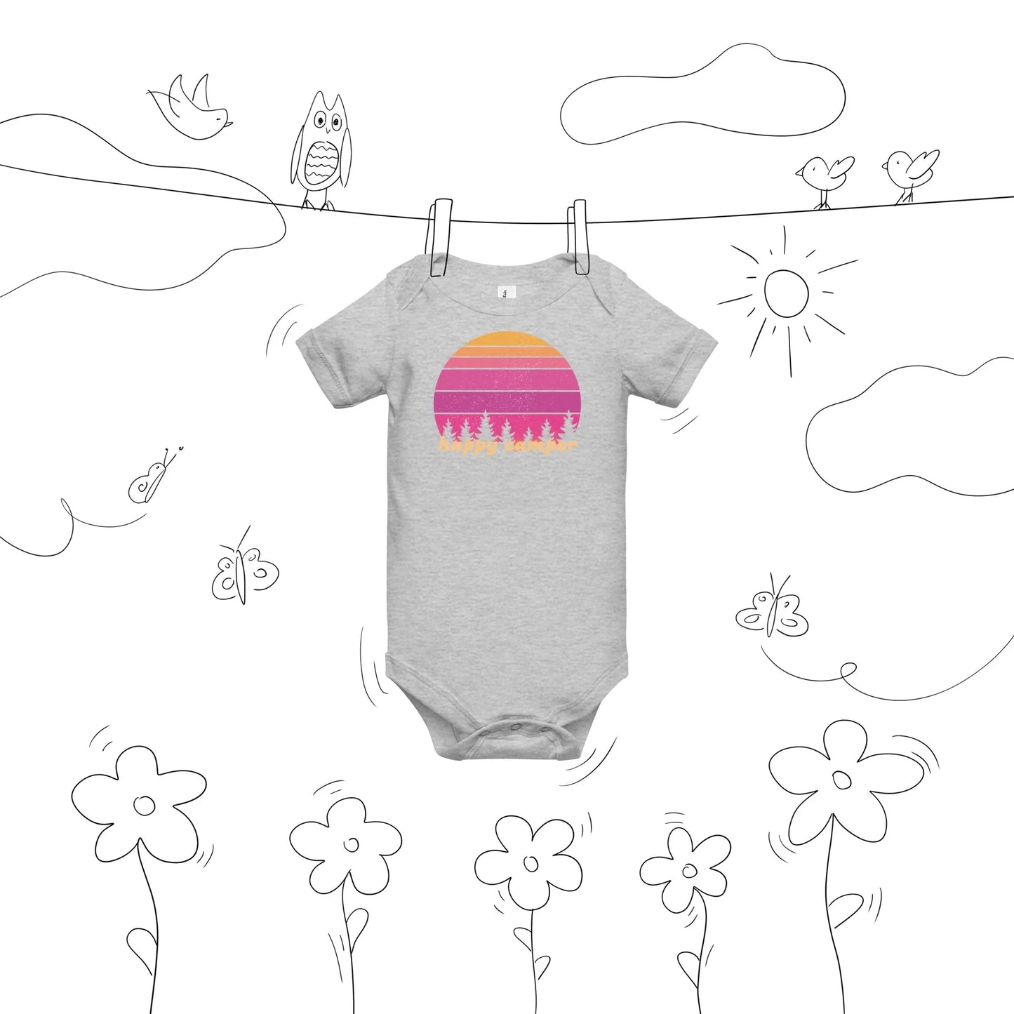 pink sunset | baby onesie - f u n k + f i n a