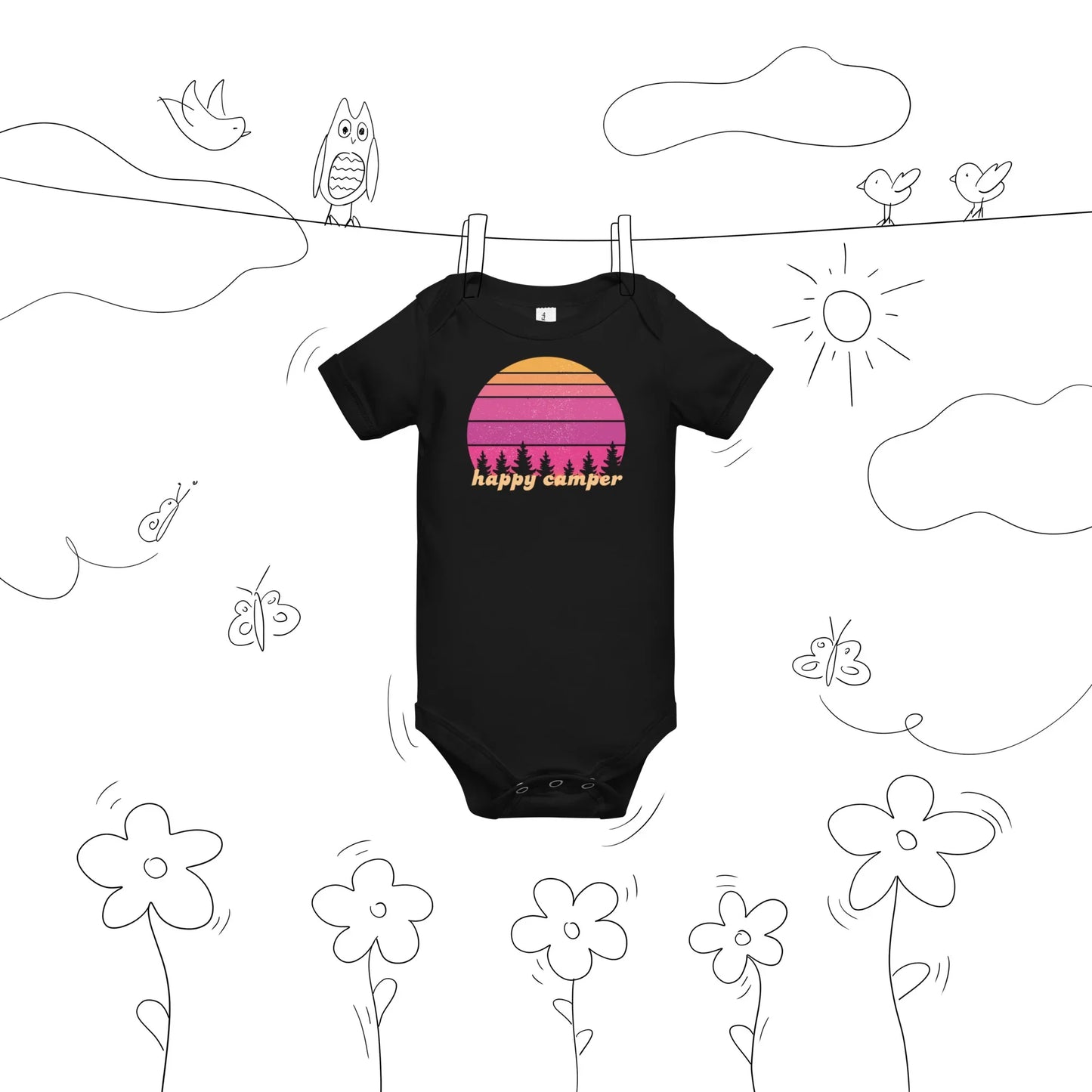 pink sunset | baby onesie - f u n k + f i n a