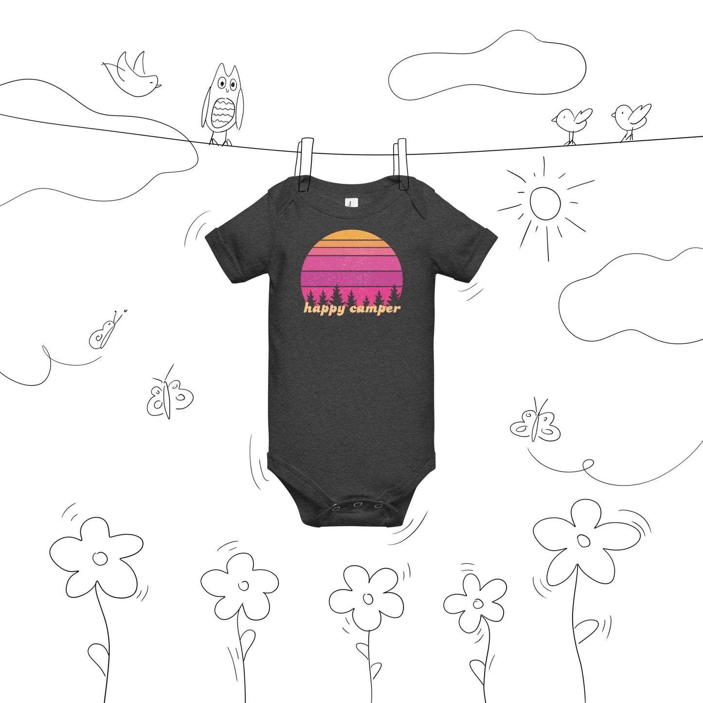 pink sunset | baby onesie - f u n k + f i n a