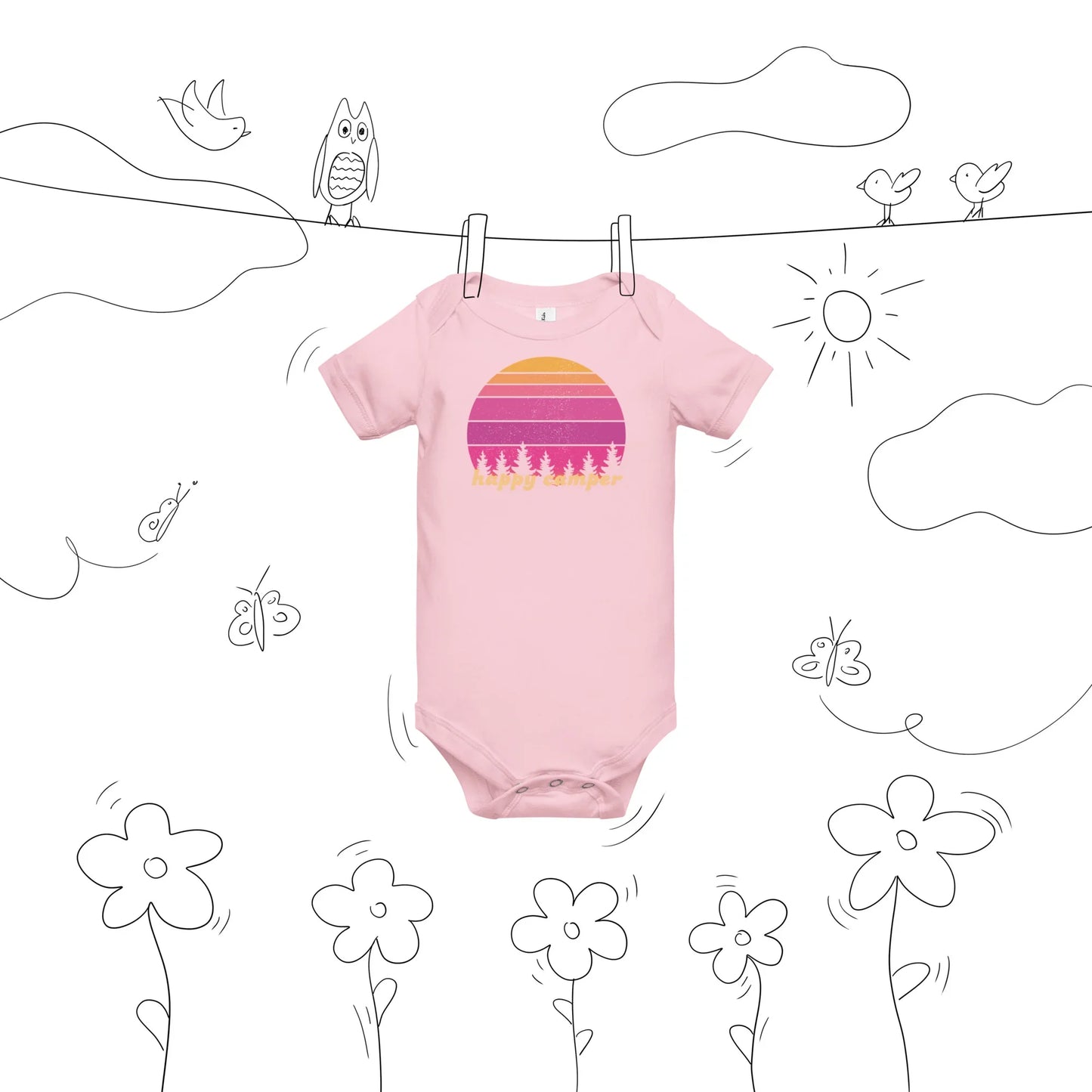 pink sunset | baby onesie - f u n k + f i n a