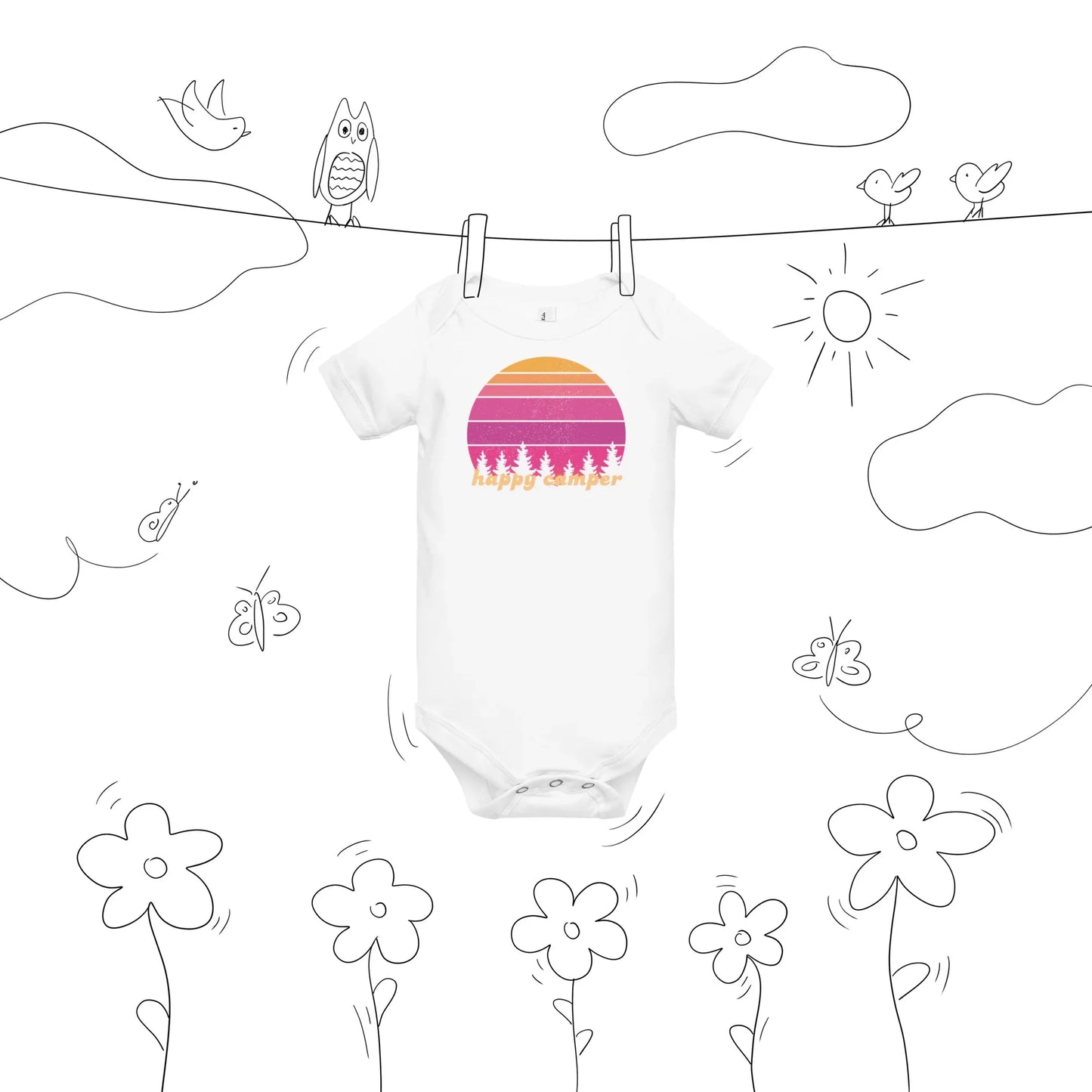 pink sunset | baby onesie - f u n k + f i n a