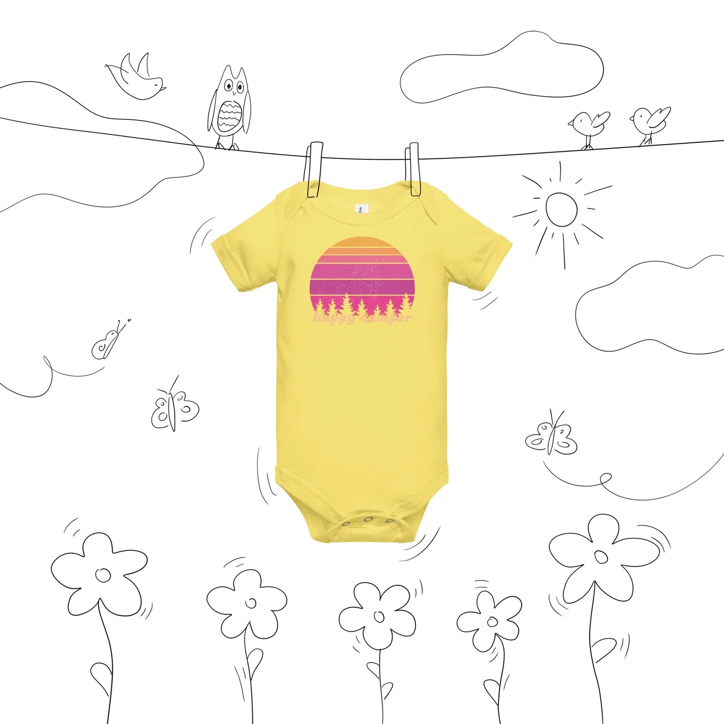 pink sunset | baby onesie - f u n k + f i n a