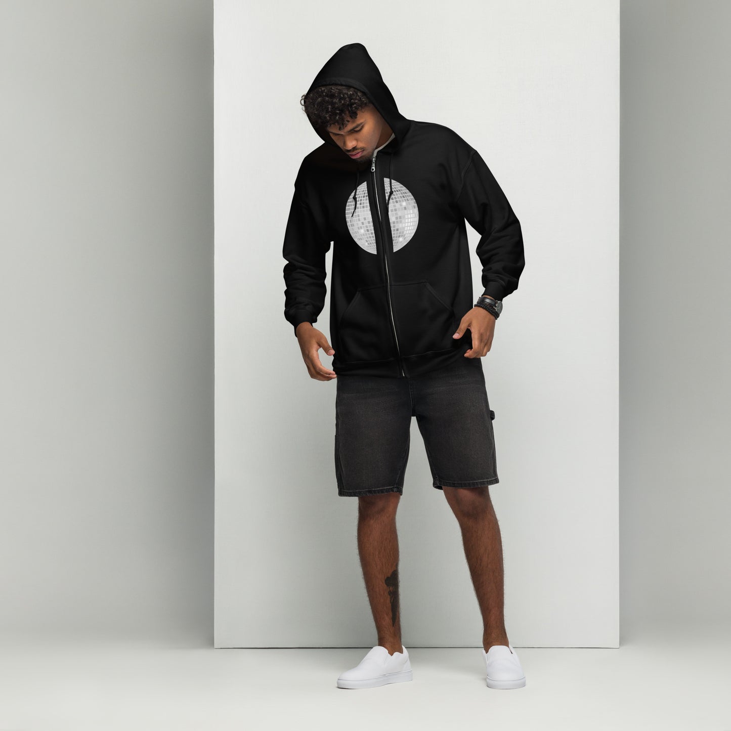 discoball front | zip hoodie