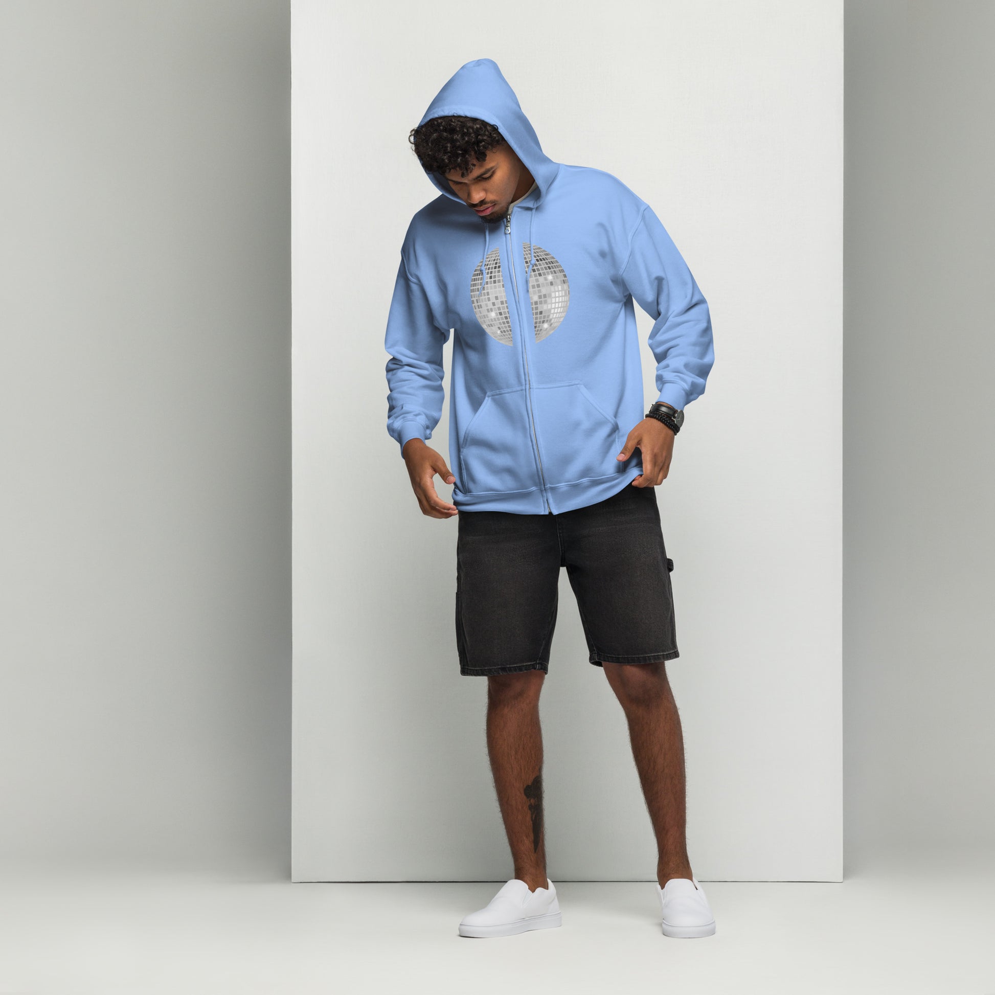 discoball front | zip hoodie