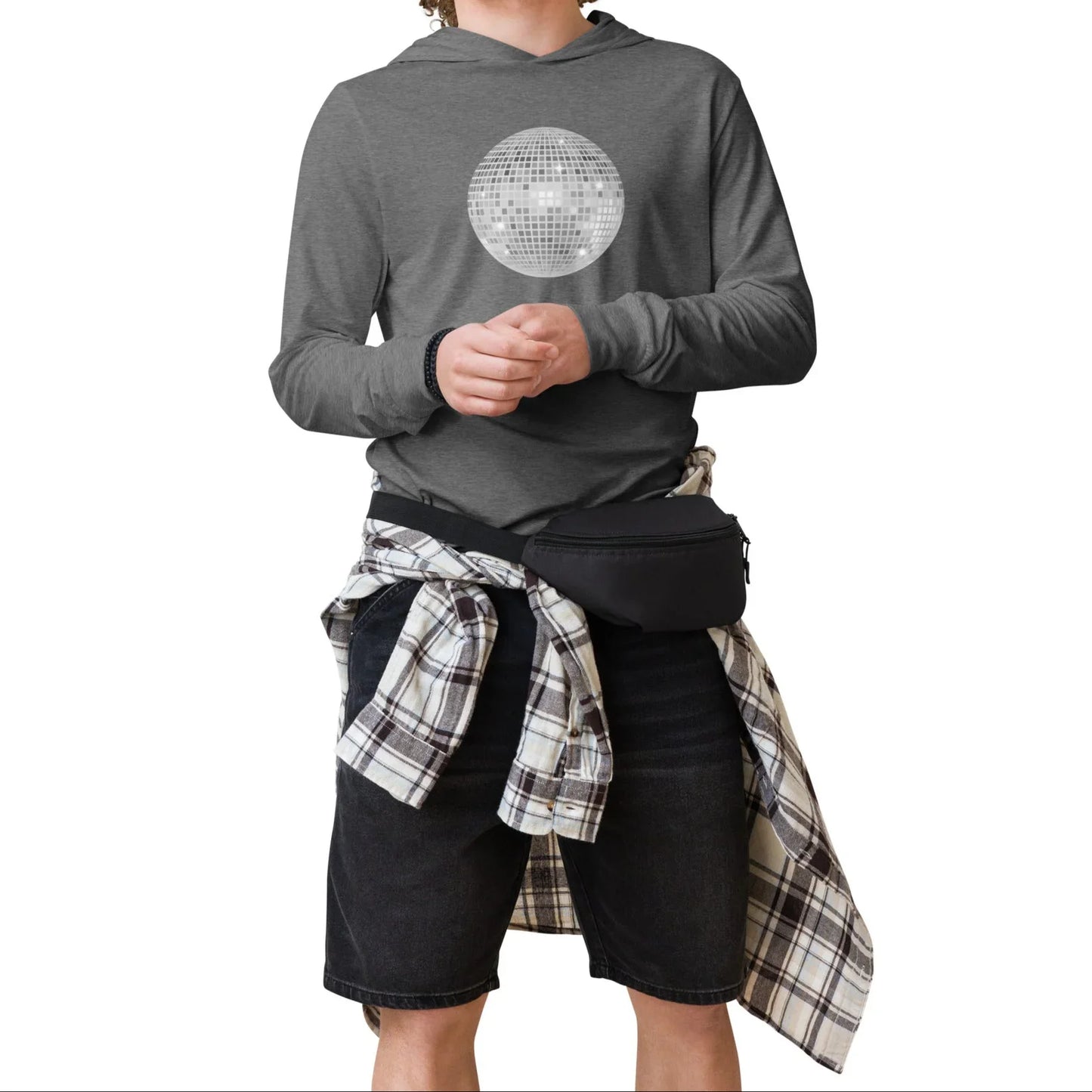 discoball | hooded long-sleeve tee - f u n k + f i n a