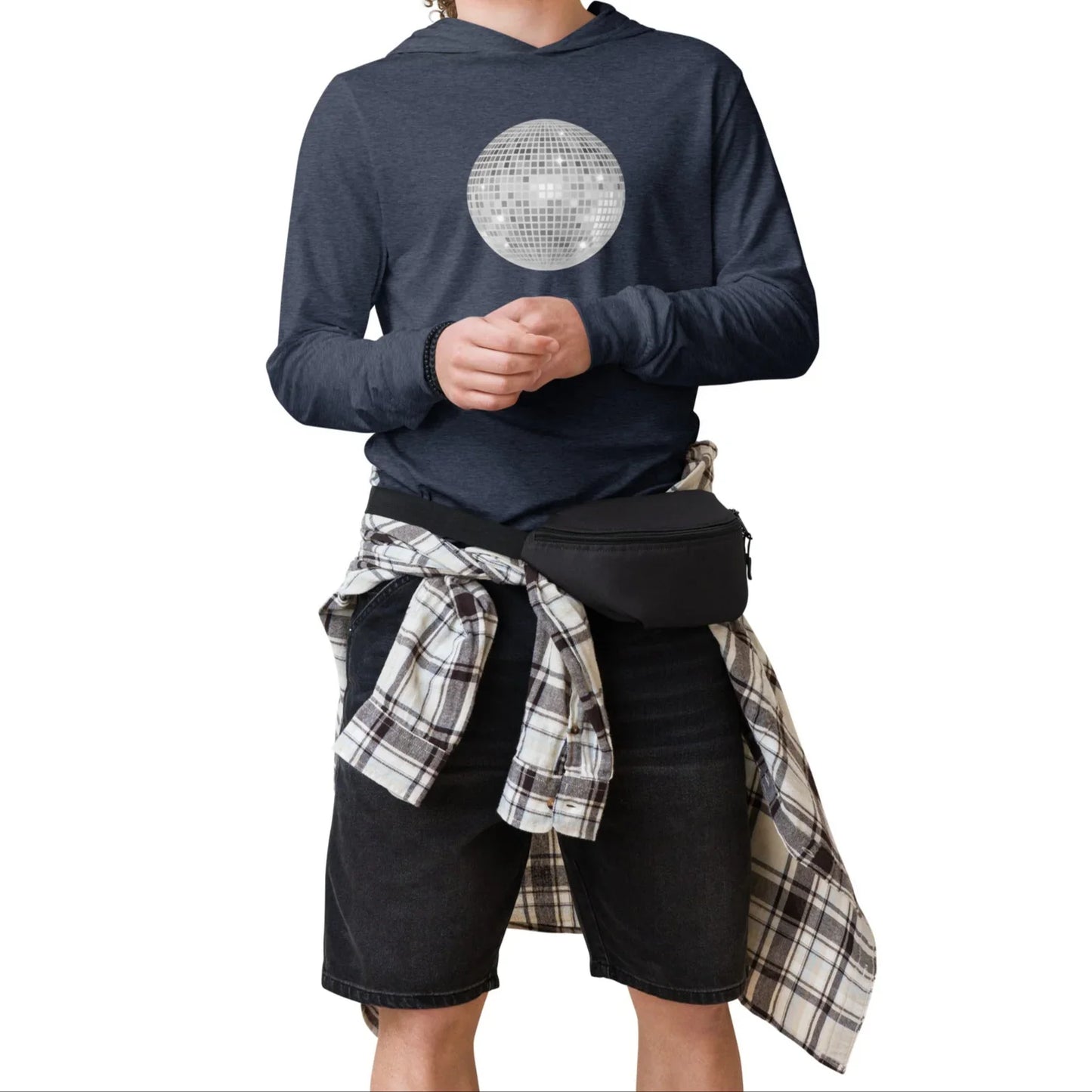 discoball | hooded long-sleeve tee - f u n k + f i n a