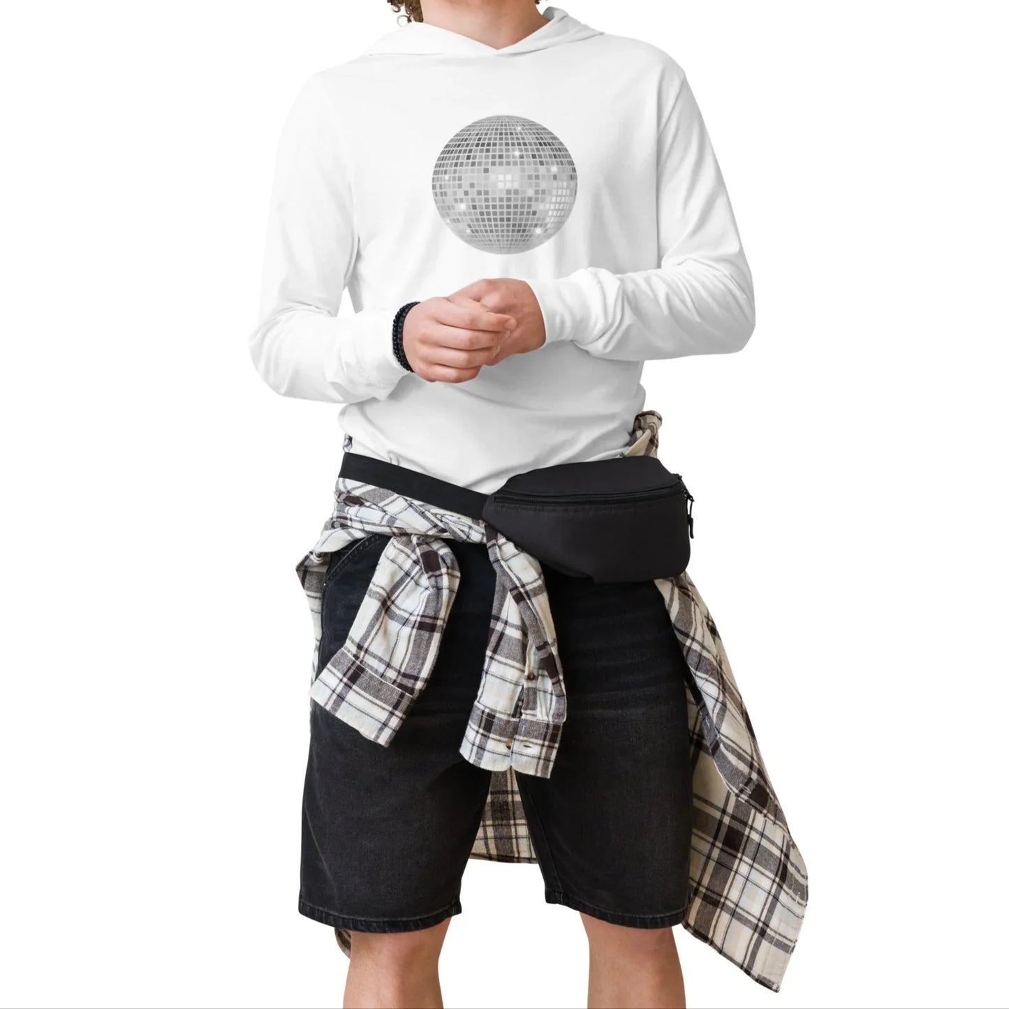 discoball | hooded long-sleeve tee - f u n k + f i n a