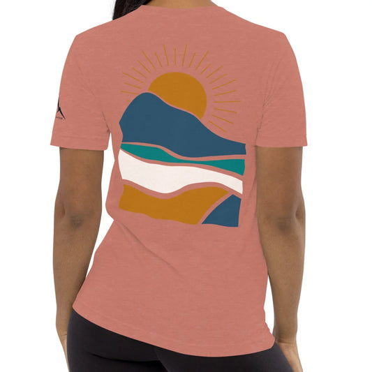 rustic sunrise back | fitted tee