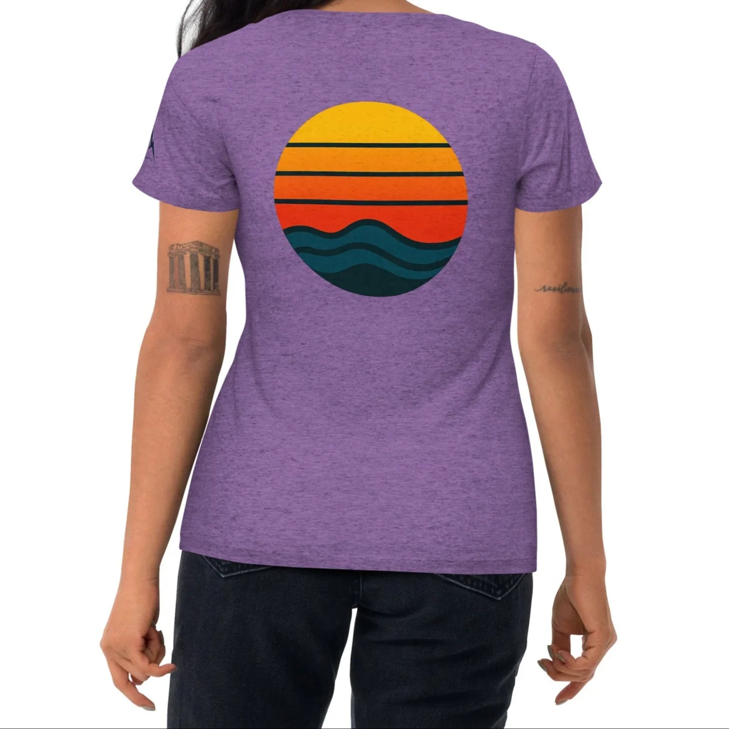 sunset waves back | fitted tee - f u n k + f i n a