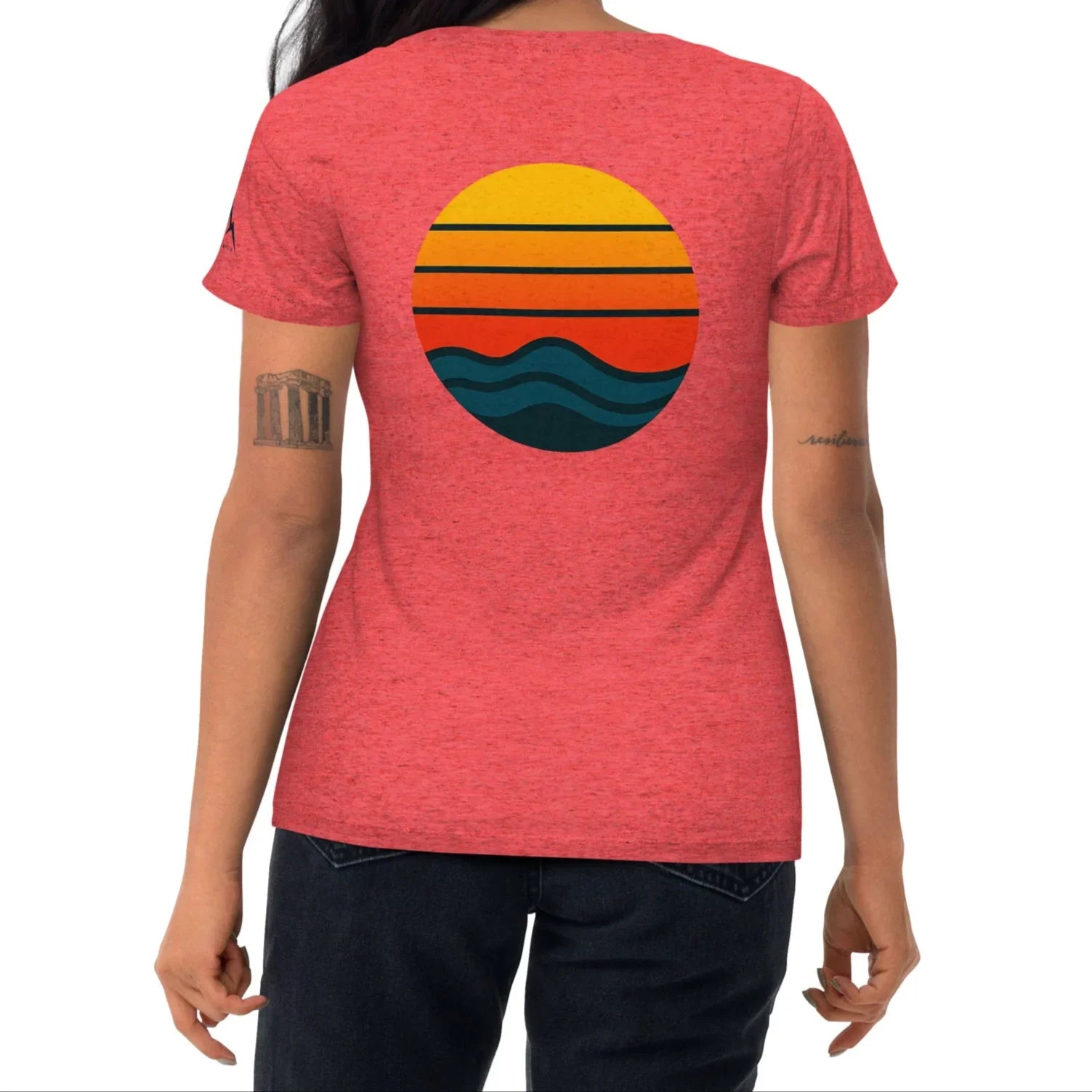 sunset waves back | fitted tee - f u n k + f i n a
