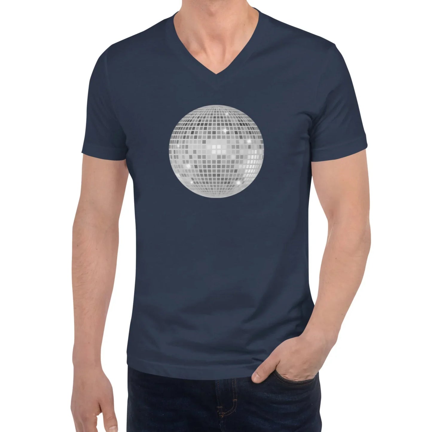 discoball | men's v-neck tee - f u n k + f i n a