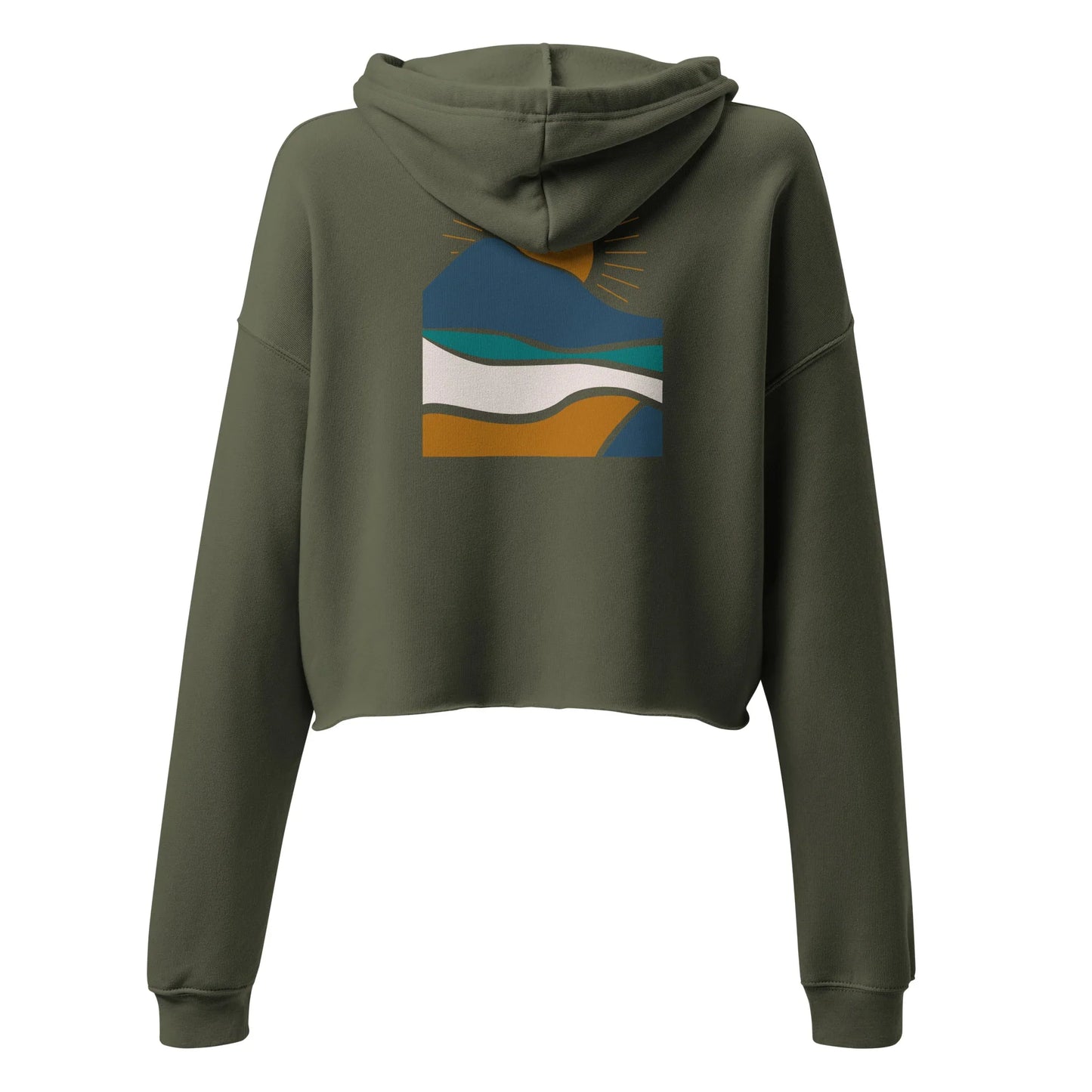 rustic sunrise back | crop hoodie - f u n k + f i n a