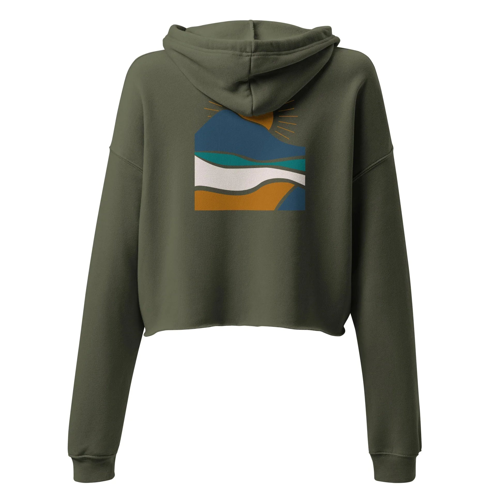 rustic sunrise back | crop hoodie - f u n k + f i n a