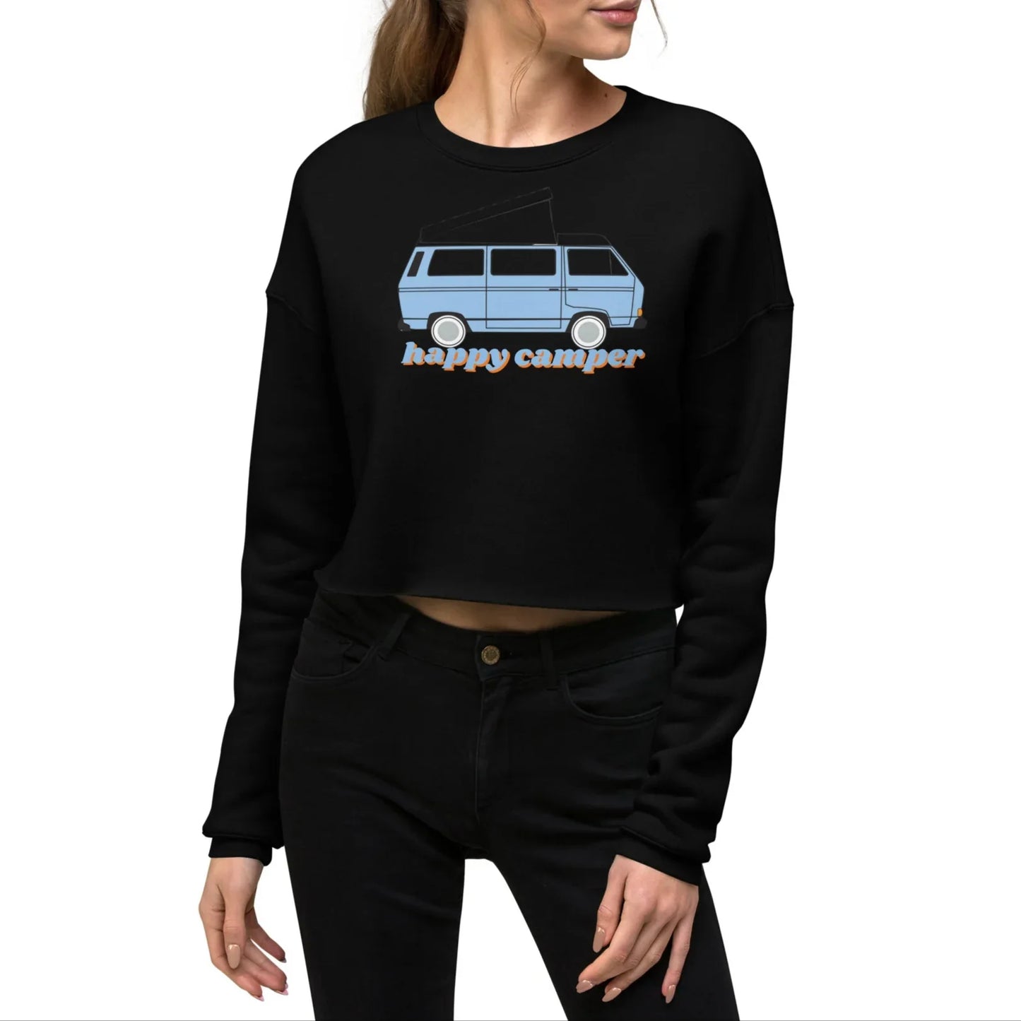 happy westfalia blue | crop sweatshirt - f u n k + f i n a