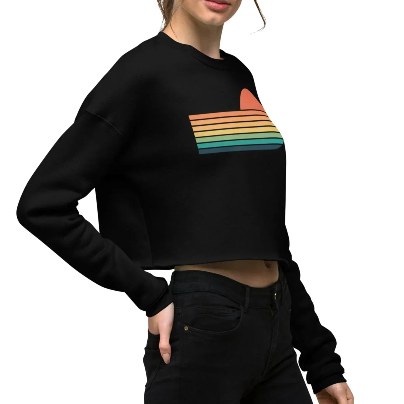 sunset rainbow | crop sweatshirt - f u n k + f i n a