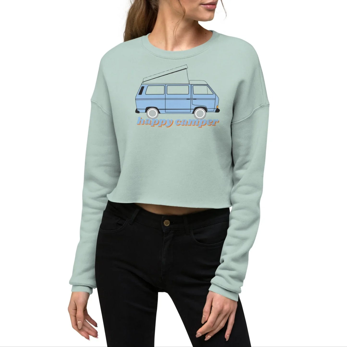 happy westfalia blue | crop sweatshirt - f u n k + f i n a