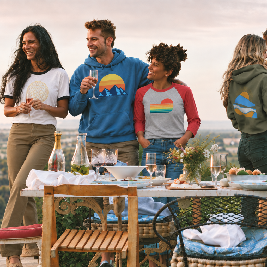 edited group image with the clearer mountain graphic on the blue hoodie