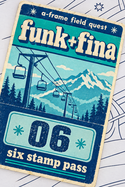 original f u n k + f i n a vintage alpine lift ticket