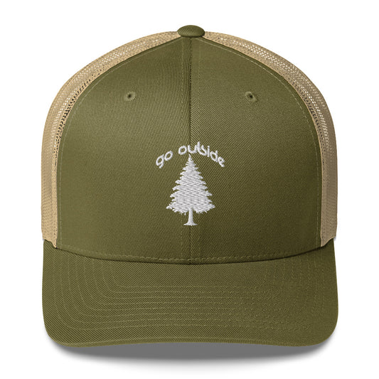 go outside tree | trucker cap
