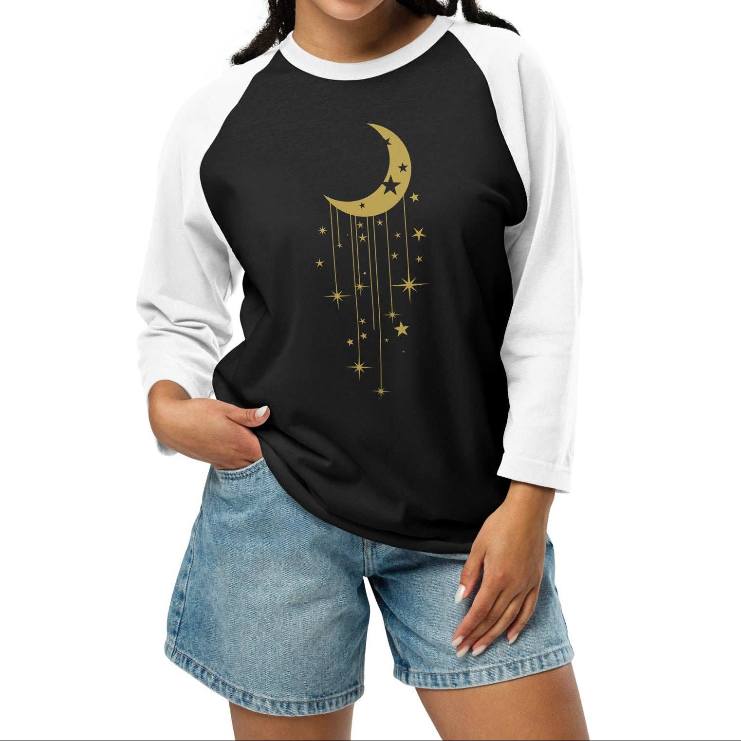 half moon and stars | baseball tee