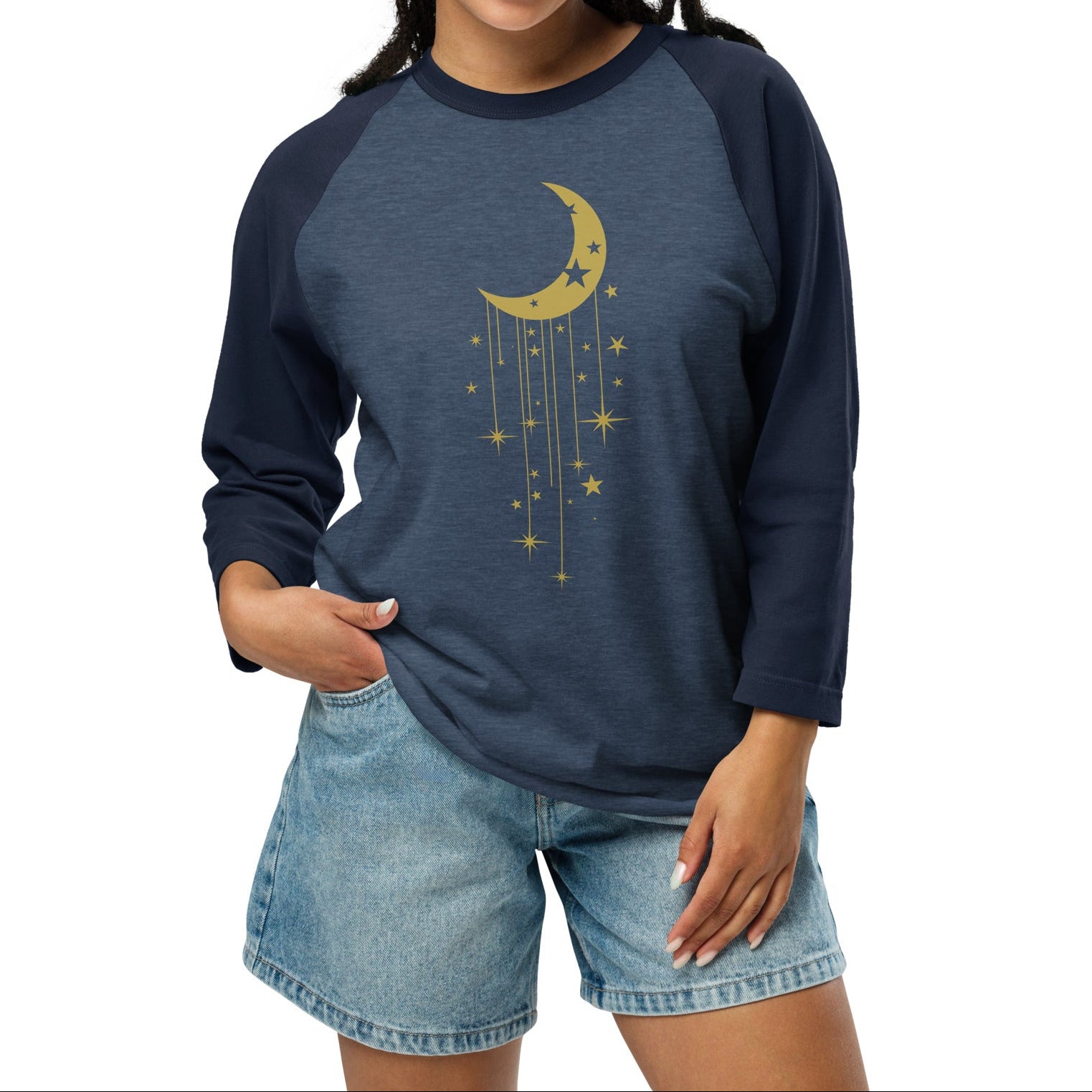 half moon and stars | baseball tee
