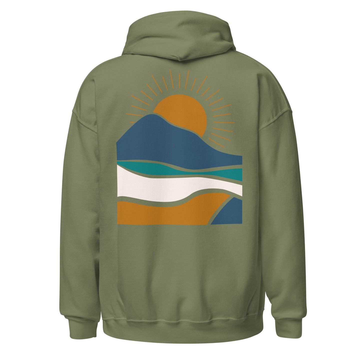 rustic sunrise back | hoodie