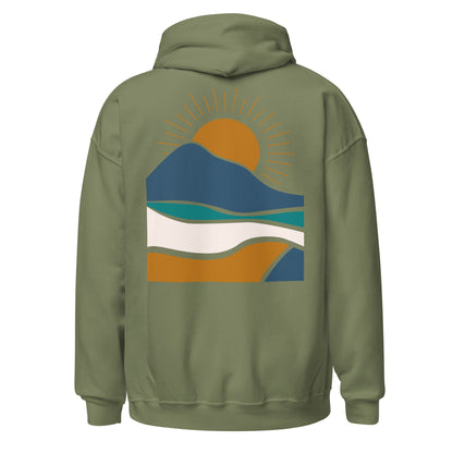rustic sunrise back | hoodie