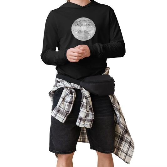 discoball | hooded long-sleeve tee - f u n k + f i n a