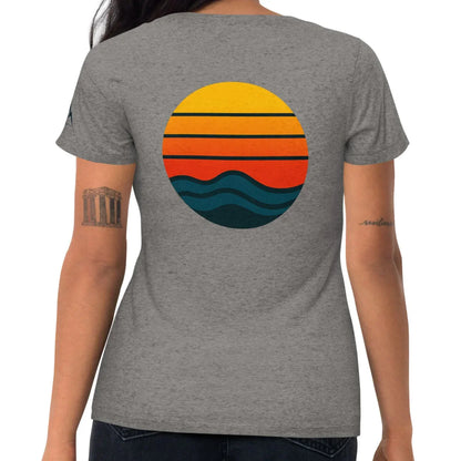 sunset waves back | fitted tee - f u n k + f i n a