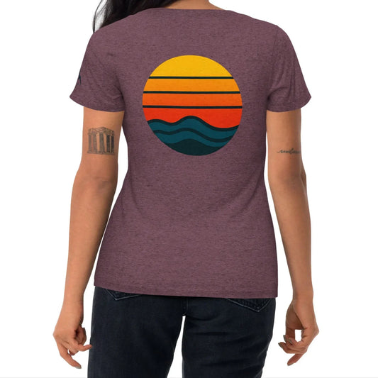 sunset waves back | fitted tee - f u n k + f i n a