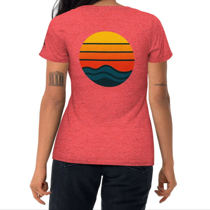 sunset waves back | fitted tee - f u n k + f i n a