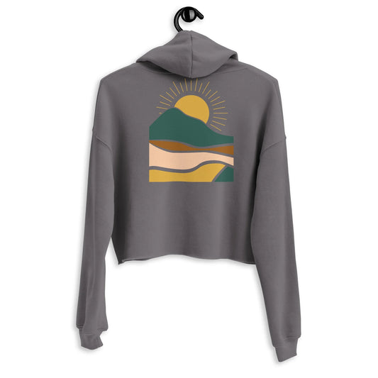 earthy sunrise back | crop hoodie - f u n k + f i n a